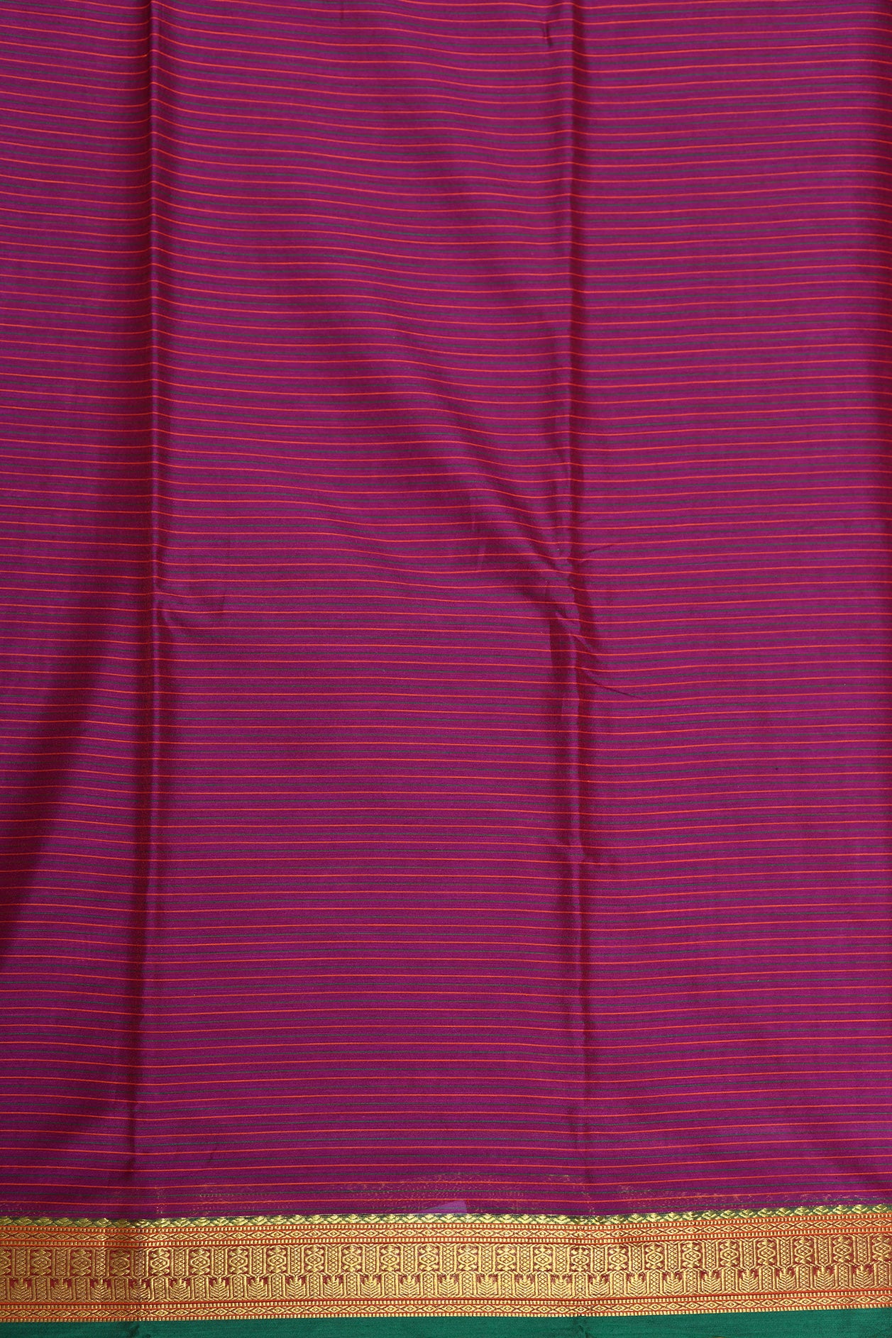 Traditional Zari Border With Stripes Plum Purple Kalyani Cotton Saree