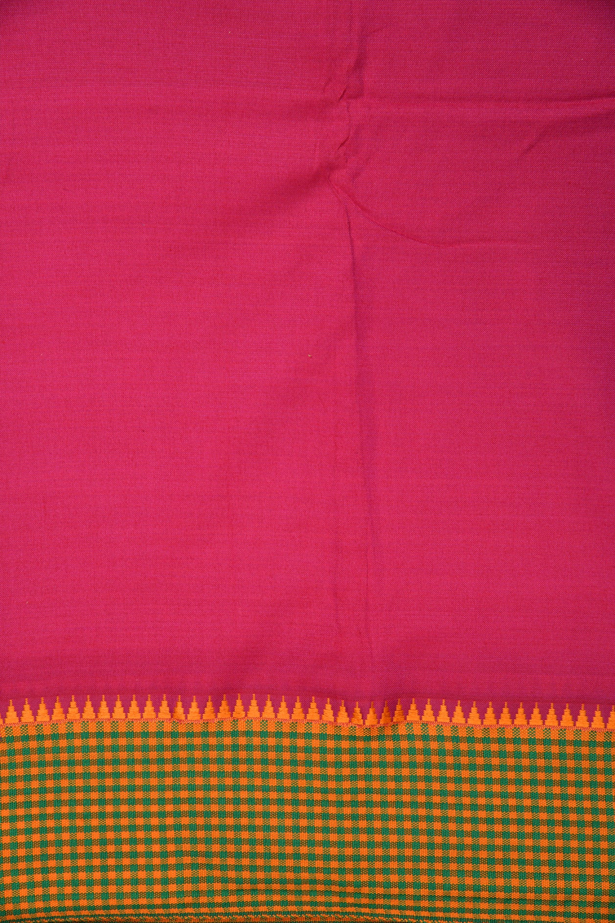 Checked Border With Pink Dharwad Cotton Saree