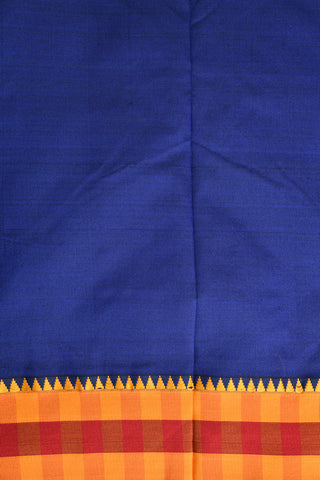 Checked Design Border Royal Blue Dharwad Cotton Saree