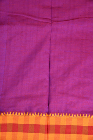 Checks Design Border Ultra Violet Dharwad Cotton Saree