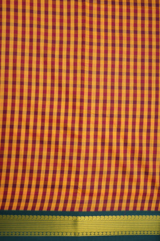 Checked Design Multicolor Apoorva Nine Yards Cotton Saree