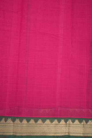 Checked Design Rose Red Kanchi Cotton Saree