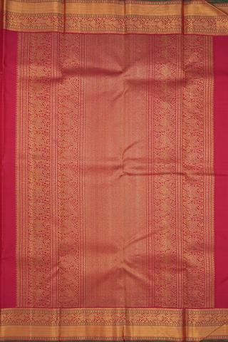 Checked With Zari Buttis Chilli Red Kanchipuram Silk Saree