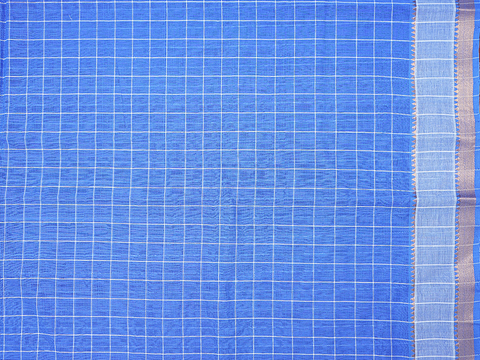 Checks Design Blue Mangalagiri Unstitched Salwar Material