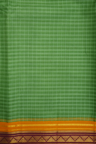 Checks Design Fern Green Narayanpet Cotton Saree
