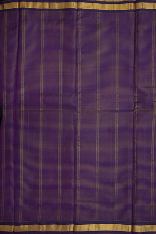Checks Design Grape Purple Kanchipuram Nine Yards Silk Saree