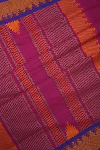 Checks Design Magenta Coimbatore Cotton Saree