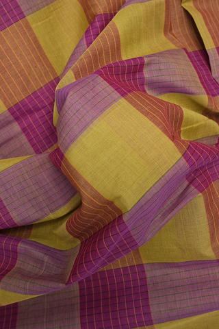 Checks Design Multicolor Coimbatore Cotton Saree
