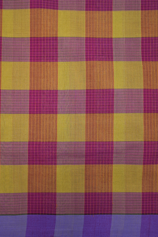 Checks Design Multicolor Coimbatore Cotton Saree