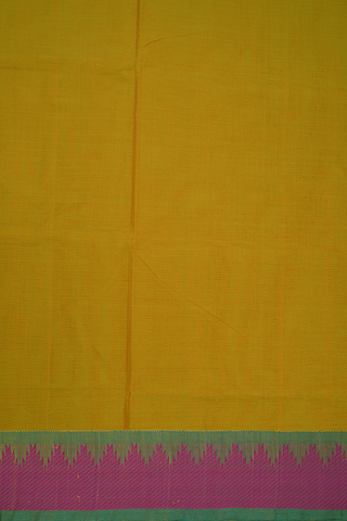 Checks Design Mustard Yellow Coimbatore Cotton Saree