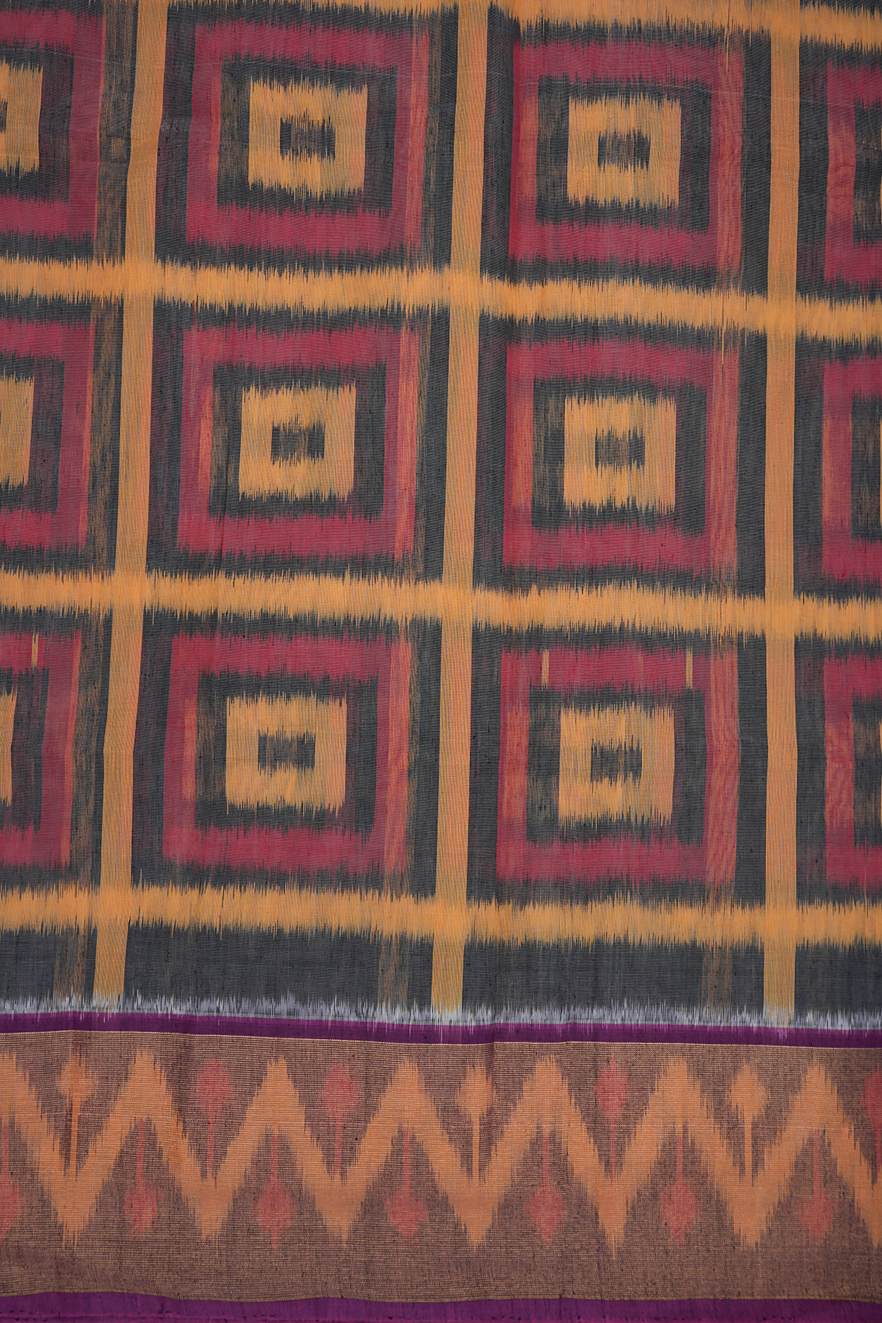 Checks Design Oxford Brown Kora Silk Cotton Saree
