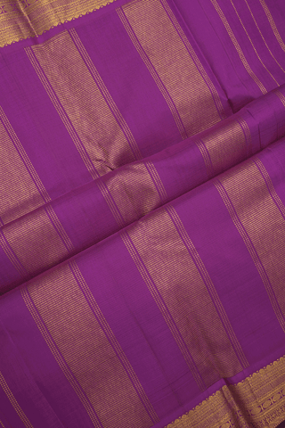 Checks Design Pink And Purple Rose Kanchipuram Silk Saree