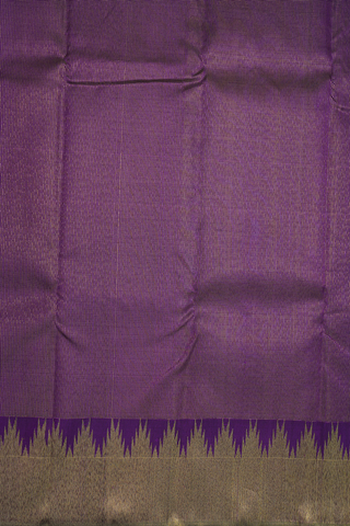 Checks Design Plum Purple Kanchipuram Silk Saree