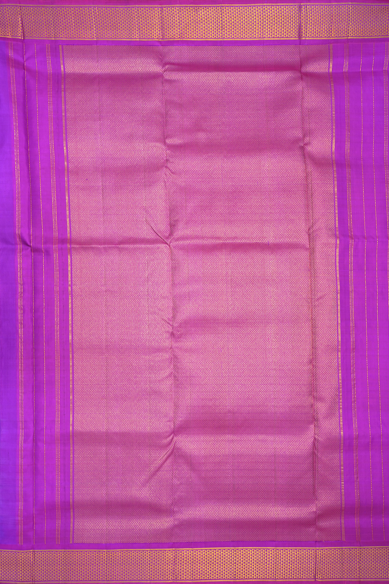 Checks Design Purple Kanchipuram Nine Yards Silk Saree