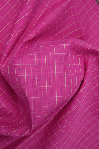 Checks Design Rani Pink Venkatagiri Cotton Saree