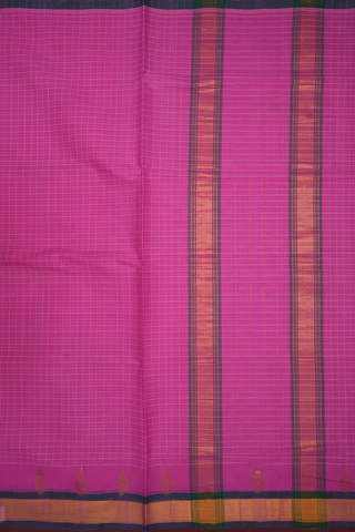 Checks Design Rani Pink Venkatagiri Cotton Saree