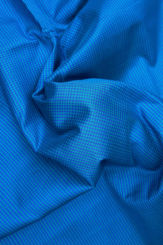 Checks Design Shades Of Blue Pochampally Silk Saree