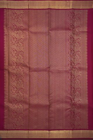 Checks Design Teal Mulberry Kanchipuram Silk Saree