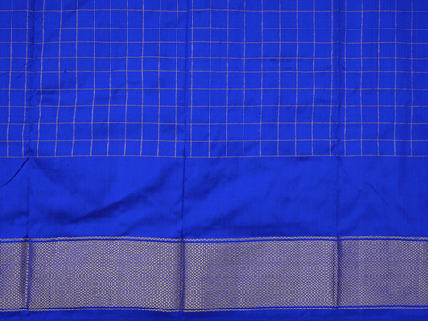 Checks Design Turkish Blue Pochampally Pavadai Sattai Material