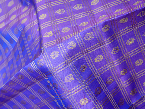 Checks Design Violet Pavadai Sattai Material