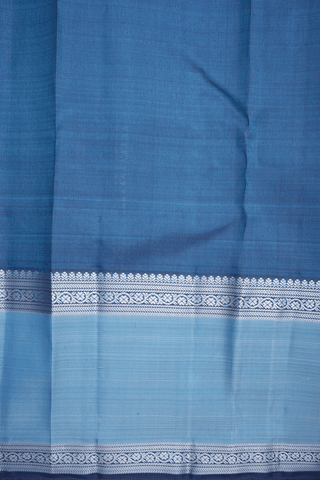 Checks With Buttas Aegean Blue Kanchipuram Silk Saree