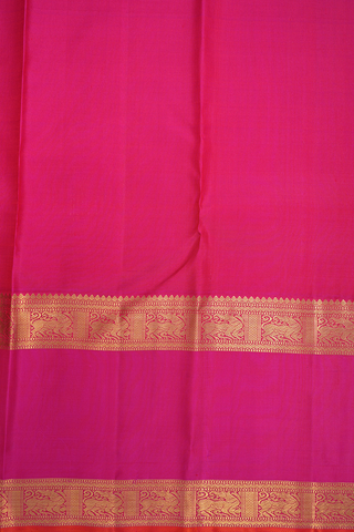 Checks With Buttas Bright Orange Kanchipuram Silk Saree