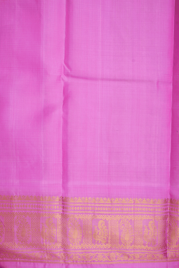 Checks With Buttas Dark Aegean Blue Gadwal Silk Saree