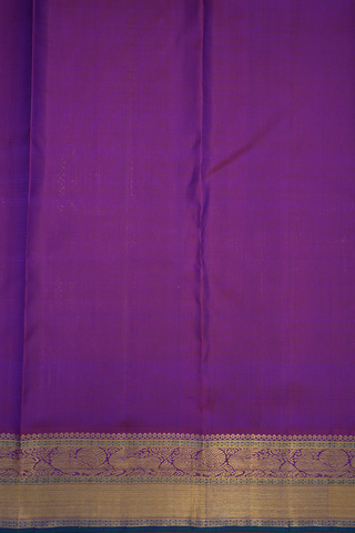 Peacock And Chakram Motifs Purple Kanchipuram Silk Saree