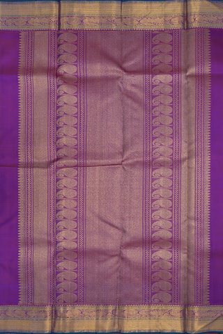 Peacock And Chakram Motifs Purple Kanchipuram Silk Saree