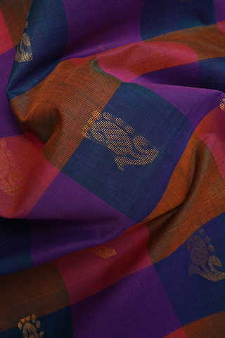 Checks With Buttas Multicolor Venkatagiri Cotton Saree