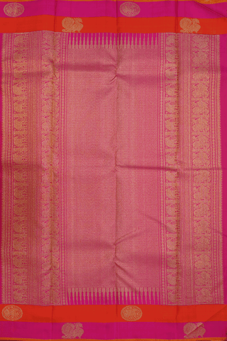 Checks With Buttis Golden Brown Kanchipuram Silk Saree