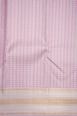 Checks With Buttis Lilac Pink Kanchipuram Silk Saree