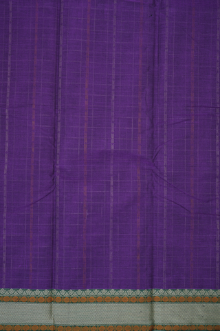 Checks With Buttis Purple Chettinadu Cotton Saree