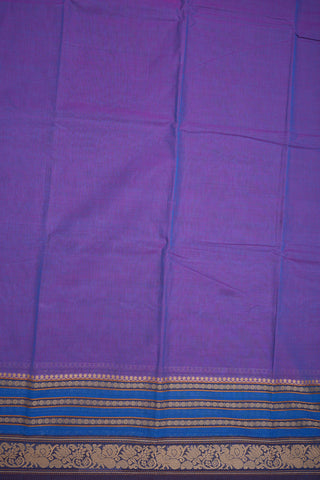 Rudraksh And Peacock Border Lavender Chettinadu Cotton Saree