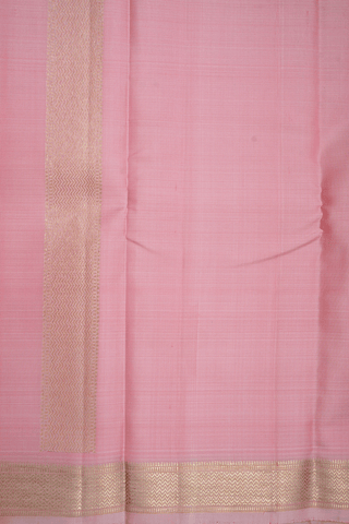 Chevron Border Light Pink Silk Dhoti With Angavastram Set