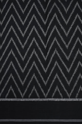 Chevron Design Black Pochampally Cotton Saree