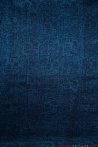 Chevron Design Capri Blue Raw Silk Saree