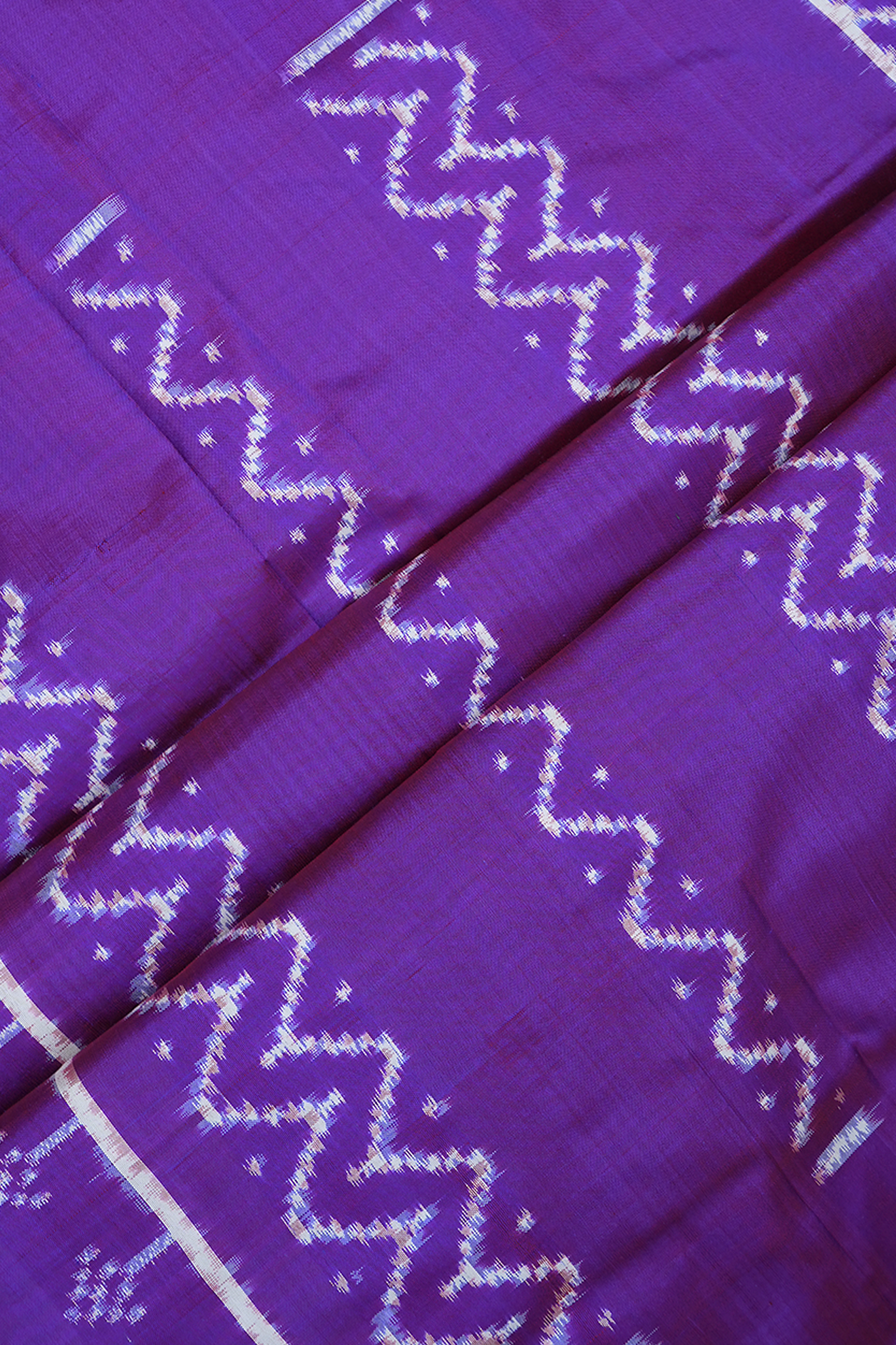 Chevron Design Purple Pochampally Silk Saree