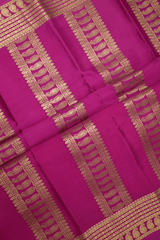 Chevron Design Shades Of Pink Tricolor Mysore Silk Saree