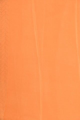 Chevron Digital Printed Peach Orange Crepe Silk Saree