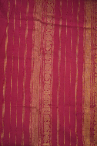 Chevron Pattern And Paisley Zari Border Marigold Orange Silk Cotton Saree