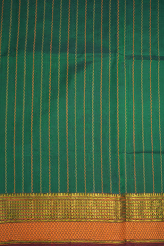 Mayil Kann Threadwork Border Emerald Green Silk Cotton Saree