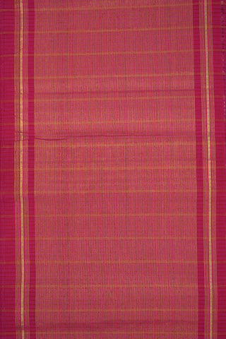 Chevron Pattern Rose Red Mangalagiri Cotton Saree