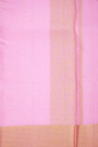 Chevron Pattern Zari Border Lotus Pink Silk Dhoti