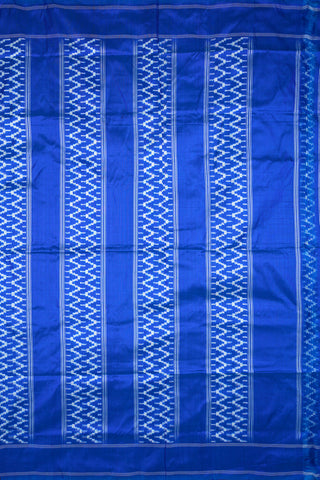Chevron Body Royal Blue Pochampally Silk Saree