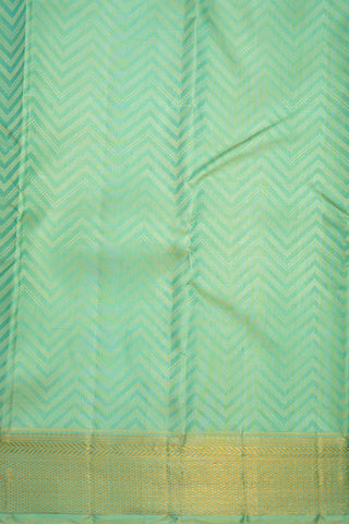 Chevron Thread Design Pastel Green Kanchipuram Silk Saree