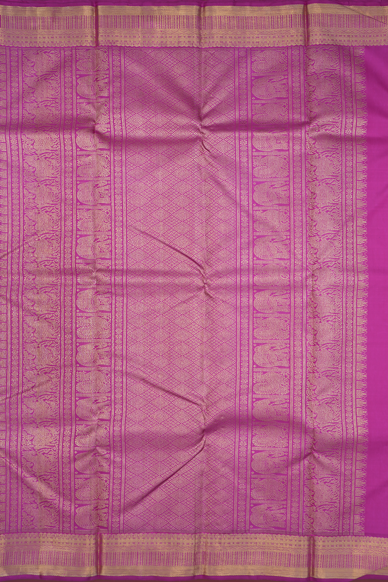 Jacquard Pattern Baby Pink Kanchipuram Silk Saree