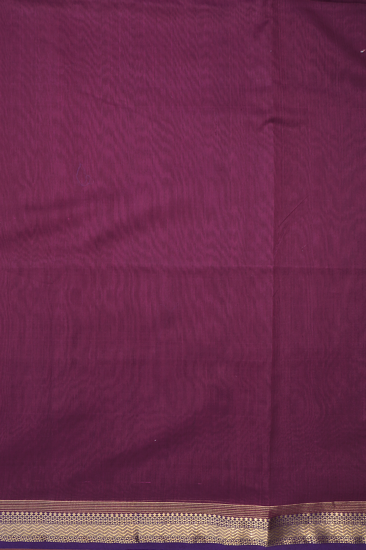 Chevron Zari Border Grape Purple Maheswari Silk Cotton Saree