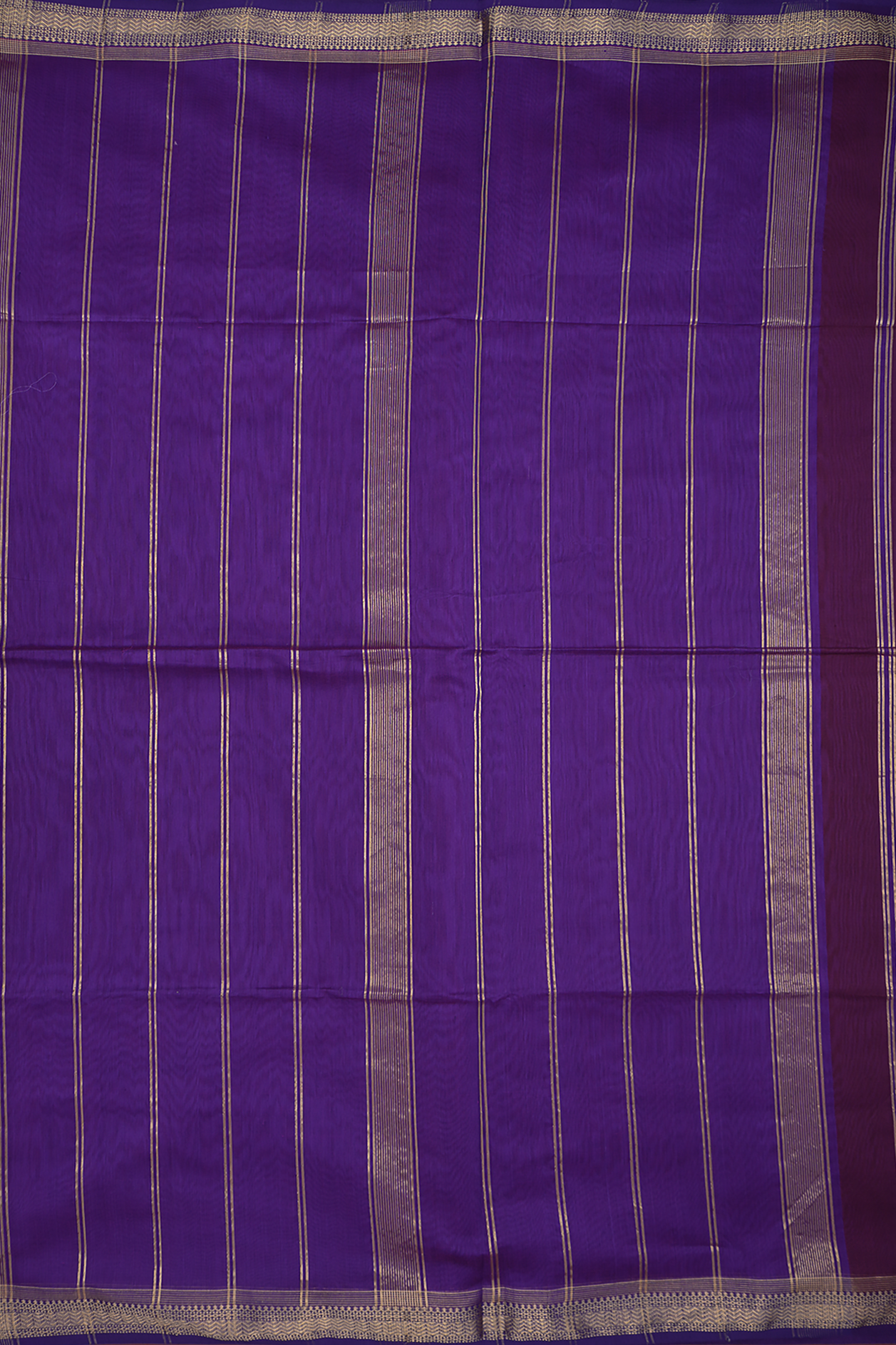 Chevron Zari Border Grape Purple Maheswari Silk Cotton Saree