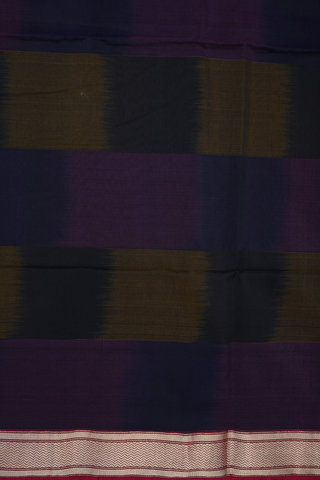 Chevron Zari Border Multicolor Maheswari Silk Cotton Saree